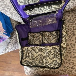 Toiletries travel bag faux snake skin